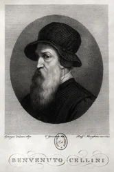 Retrato de Benvenuto Cellini (1500-71) grabado por Rafaello Morghen (1758-1833) 1822